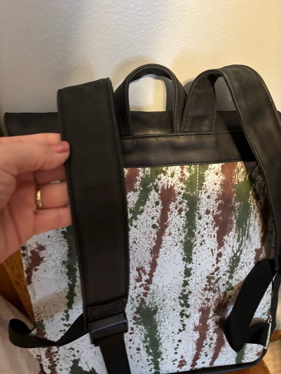 Orna’s Leather Art Backpack Black With Splat Paint Design main image 11